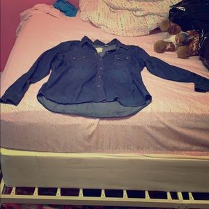 Long sleeve Roper blue jean shirt